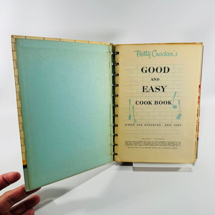 Betty Crocker's Good and Easy Cook Book 1954 First Edition Third Printing Spiral Hardcover