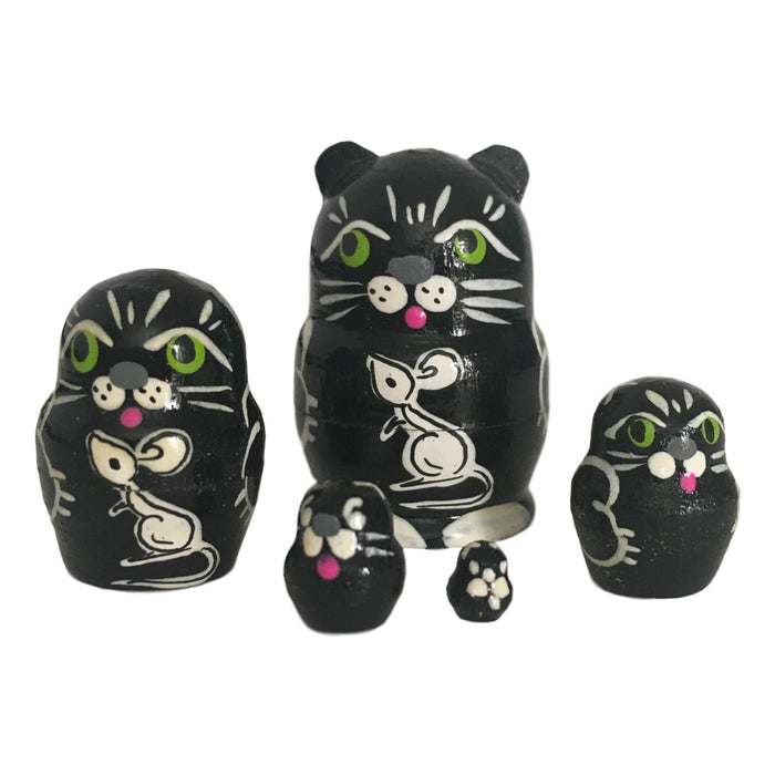 Black cat nesting doll