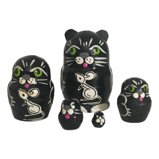 Black cat nesting doll