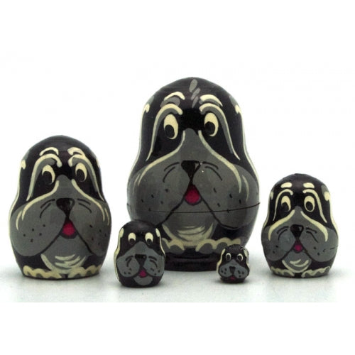 Black Dog Miniature Nesting Doll Set