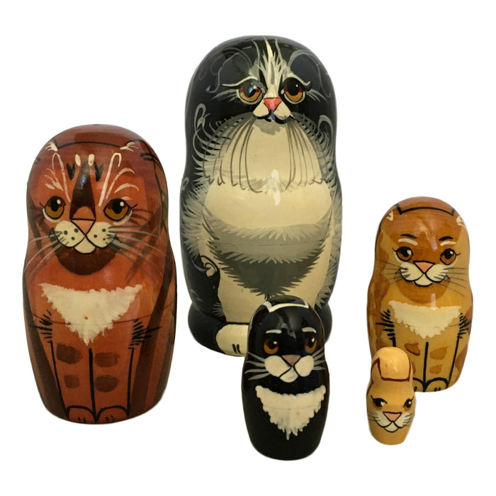 Black orange cat Russian dolls