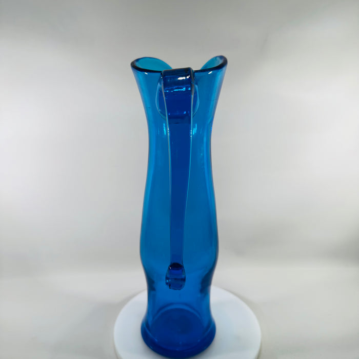 Blenko Hand-Blown Cobalt Blue Art Glass Pitcher (10” x 6”) | Mid-Century Modern