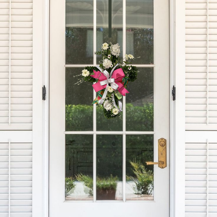Boxwood Cross with Flowers