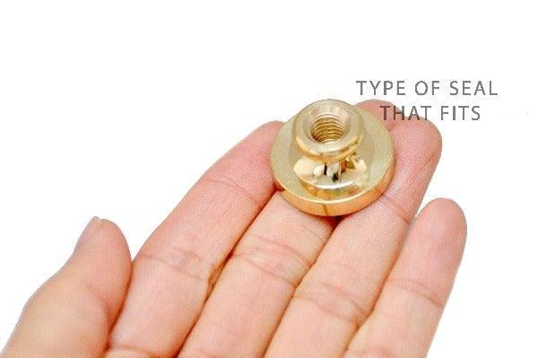 OOAK Gold-Plated White Quartz Wax Seal Handle - Backtozero B20 - crystal, gold plated, handle, quartz, White quartz