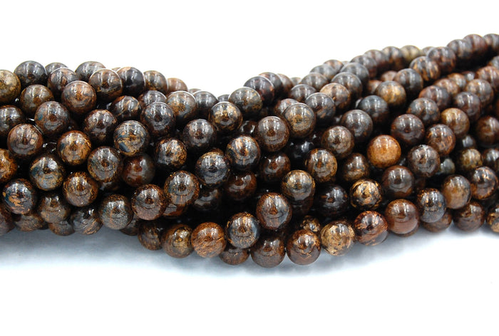 Bronzite 4mm, 6mm, 8mm, 10mm, 12mm Round Beads -15 inch strand
