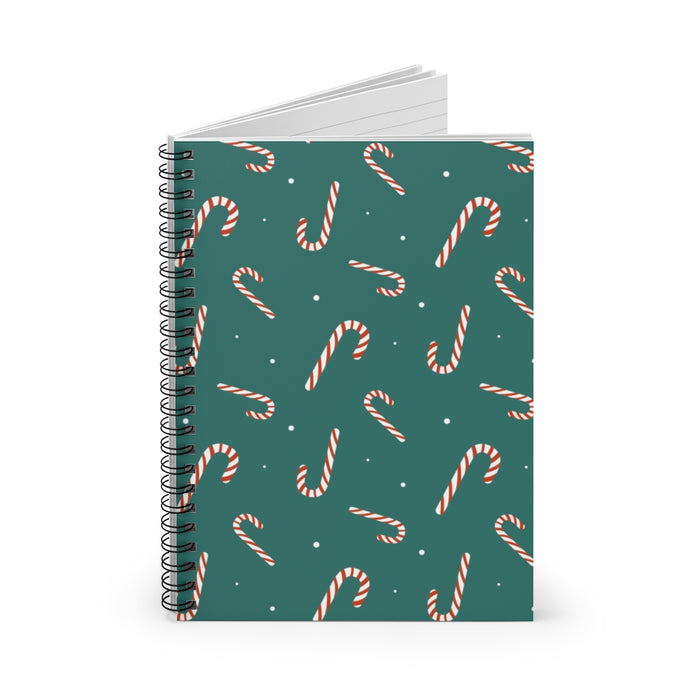 Candy Cane Spiral Lined Notebook