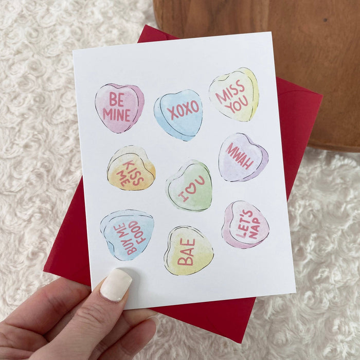 Candy Heart Lovers Card