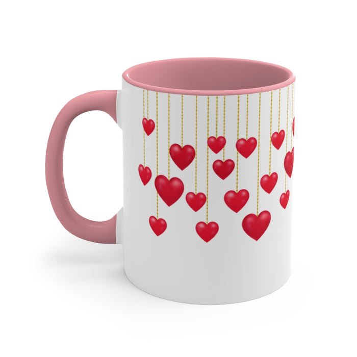 Chained Hearts Coffee Mug, 11oz