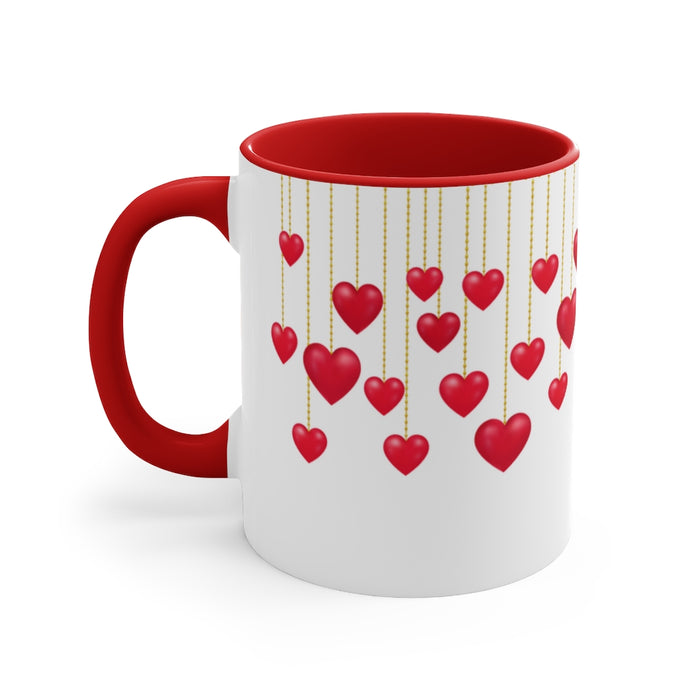 Chained Hearts Coffee Mug, 11oz