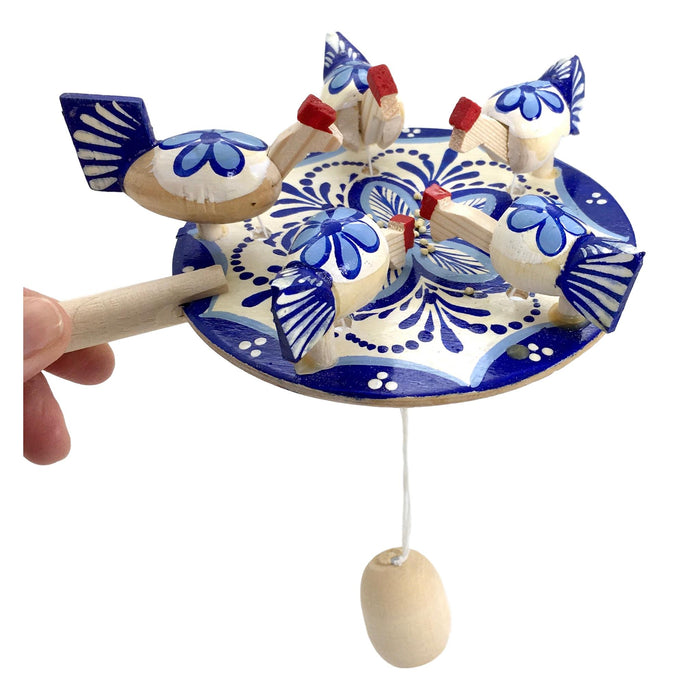 Chicken pecking paddle blue
