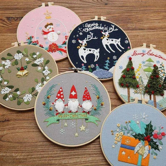 Christmas Decoration Cross Stitch Kit - DIY Embroidery Material Bag - DiyCraftsProject