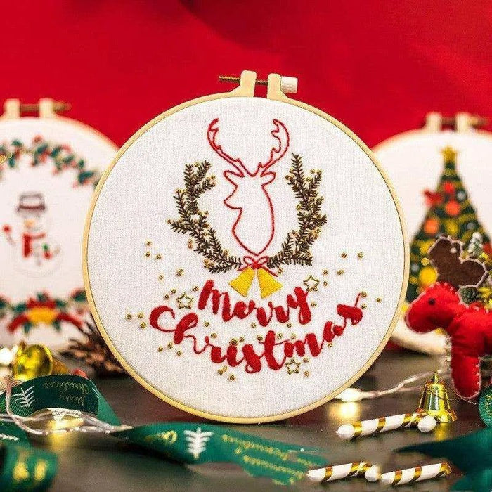 Christmas Embroidery Kit - Festive Cross Stitch Designs with High - Quality Linen Material - DiyCraftsProject