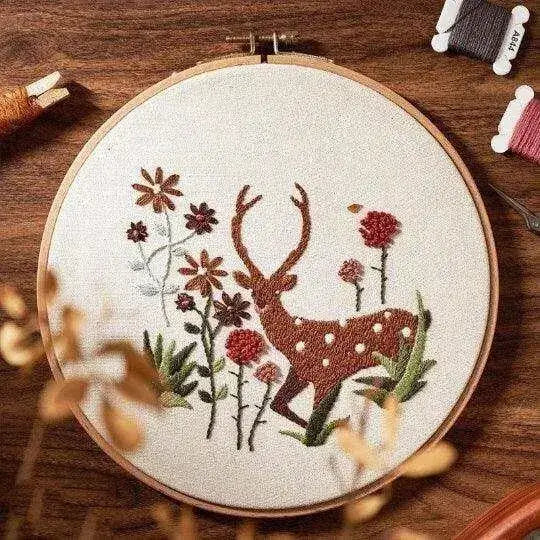 Christmas Embroidery Kit - Flora and Fauna Cross Stitch Pattern - DiyCraftsProject