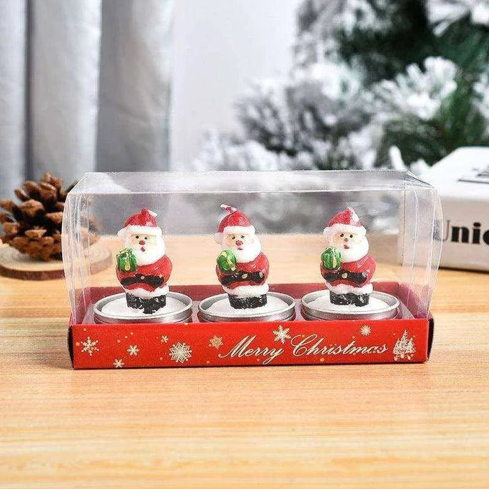 Christmas Laser Cut Craft Gift Candles - Set of 3 Candles [14 x 6 x 9 cm] - DiyCraftsProject