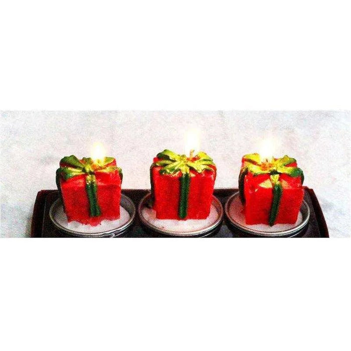 Christmas Laser Cut Craft Gift Candles - Set of 3 Candles [14 x 6 x 9 cm] - DiyCraftsProject