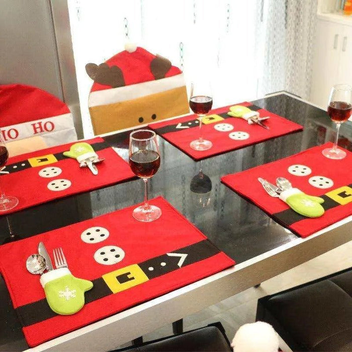 Christmas Decoration Table Mat - Red, 45cm x 33cm - Durable Sewing Craft - DiyCraftsProject