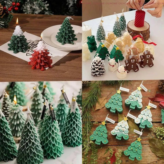 Christmas Tree Silicone Molds For DIY Christmas Creative Atmosphere Decoration Handmade Fragrant Candles - DiyCraftsProject