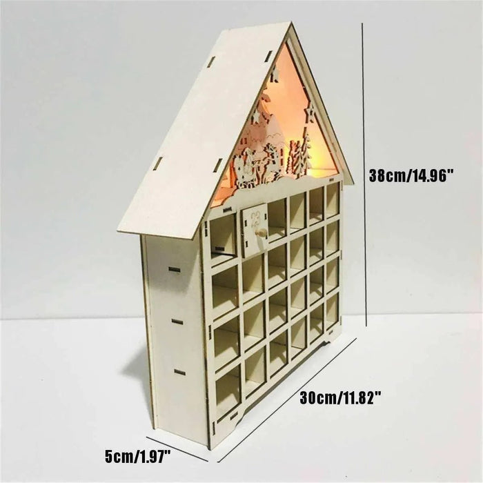 Christmas Wooden DIY Calendar Cabinet - 38x30x5cm - Home Decor & Countdown Organizer - DiyCraftsProject