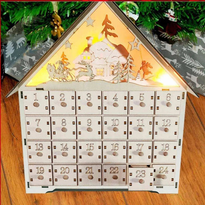 Christmas Wooden DIY Calendar Cabinet - 38x30x5cm - Home Decor & Countdown Organizer - DiyCraftsProject