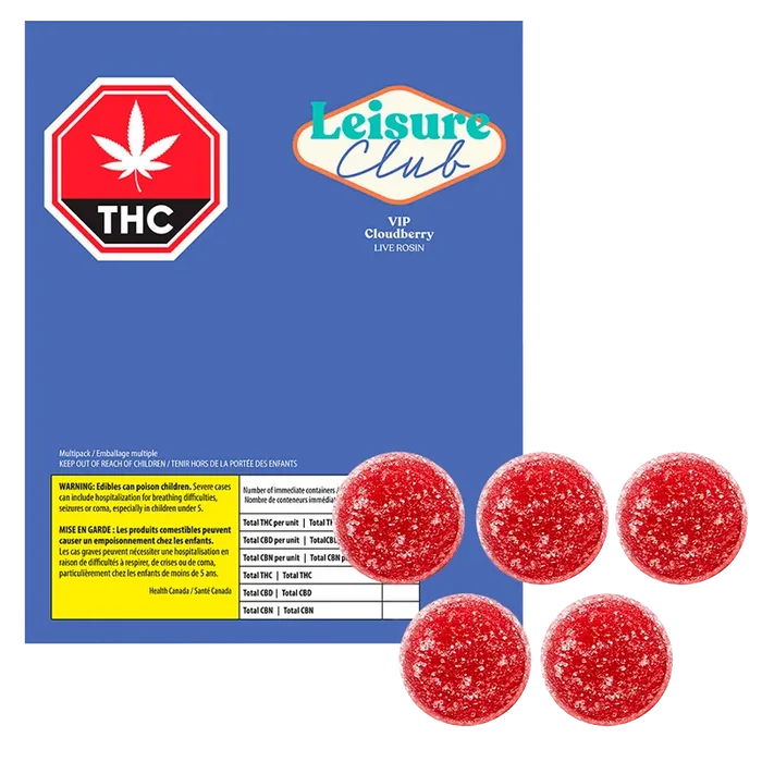 Leisure Club 10 pack Cloudberry Live Rosin VIP Gummies Edibles