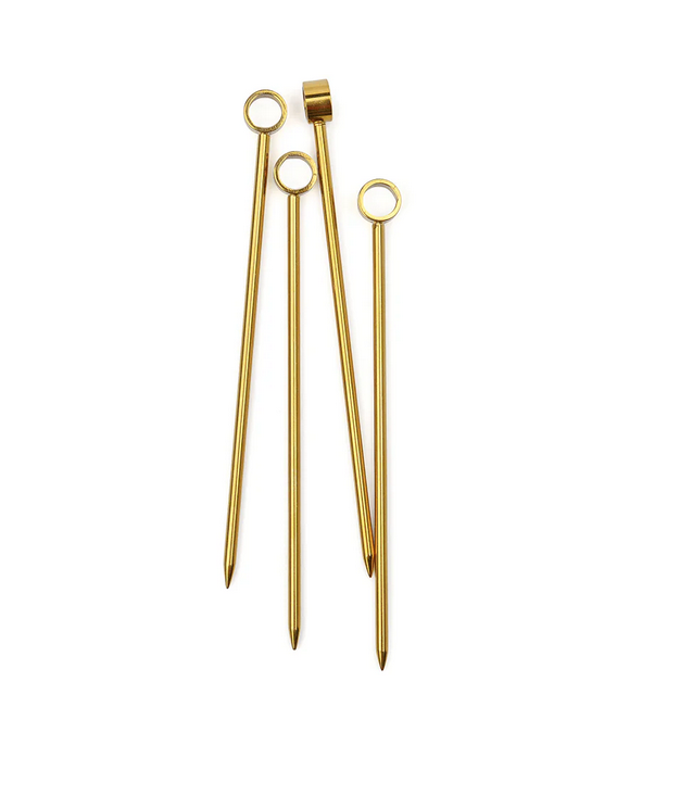 Cocktail Picks - Gold, Set of 4