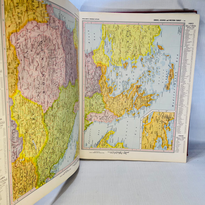 Collier's World Atlas and Gazetteer Presenting the World in its Physical and Commercial Aspects 1953 P.F. Collier & Son
