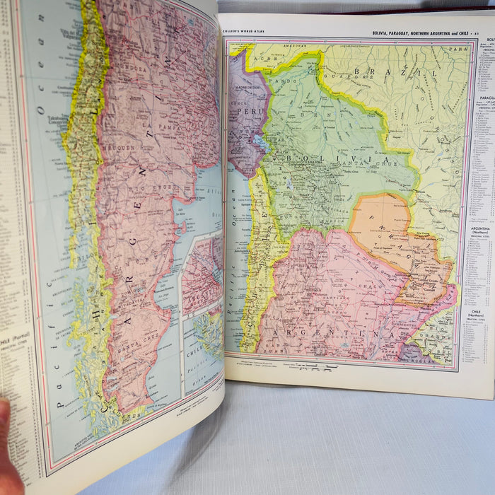Collier's World Atlas and Gazetteer Presenting the World in its Physical and Commercial Aspects 1953 P.F. Collier & Son