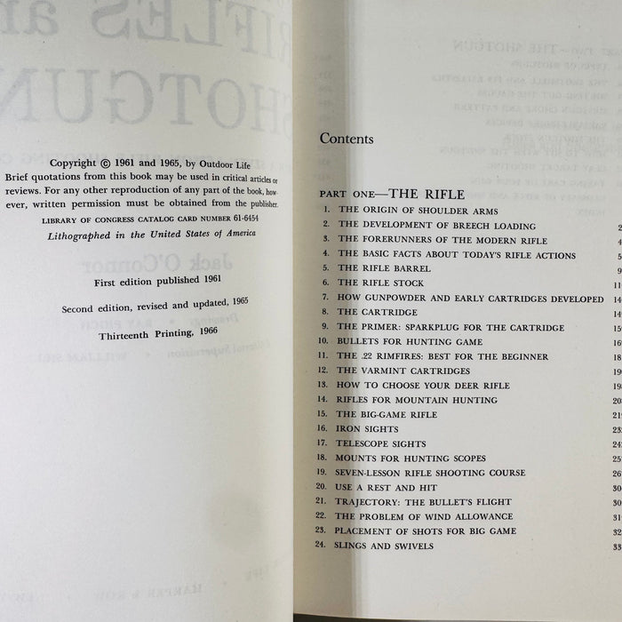 Complete Book of Rifles and Shotguns by Jack O’Connor (1966) - Hardcover with Dust Jacket