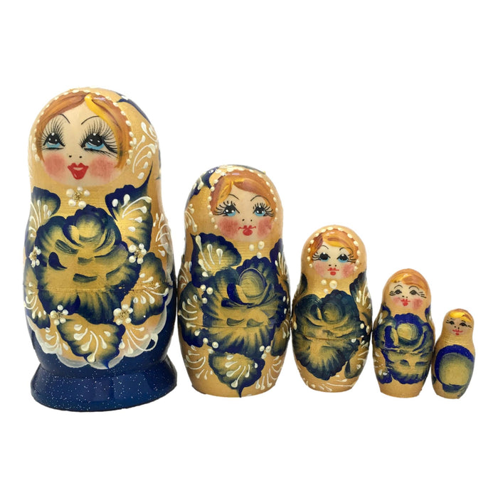 Gold matryoshka dolls