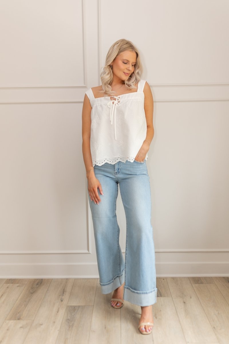 Deedra Eyelet Tank Top