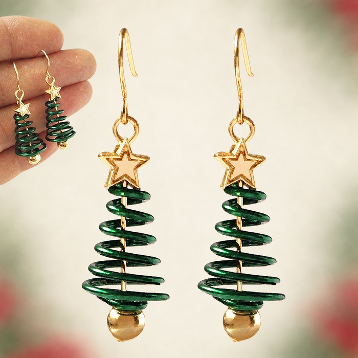 DIY Christmas Earring Charm - Tree & Star Design (Aluminum Alloy)
