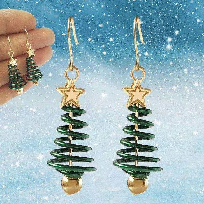 Christmas Earrings Tree Star DIY Earrings - DiyCraftsProject
