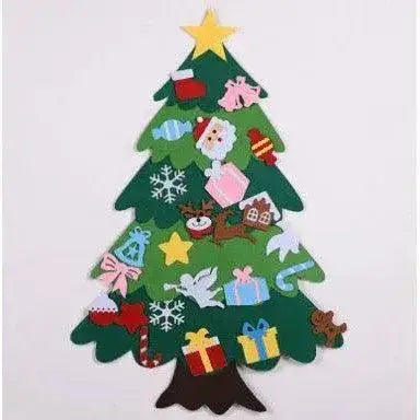 DIY Felt Christmas Tree with 3D Decorations - Perfect Christmas Gift for Children - DiyCraftsProject