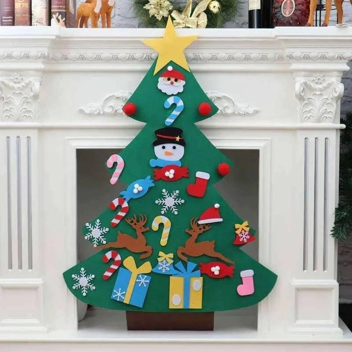 DIY Felt Christmas Tree with 3D Decorations - Perfect Christmas Gift for Children - DiyCraftsProject