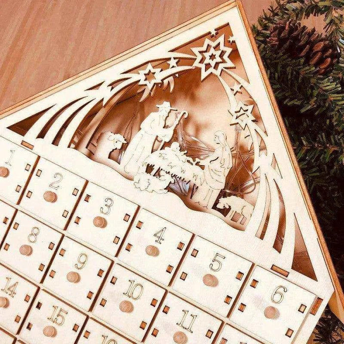 Smooth basswood texture and engraved date markers on wooden calendar box