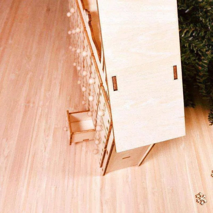 DIY Wooden Calendar Christmas Gift Box - 38x30x5cm, Basswood Material - DiyCraftsProject