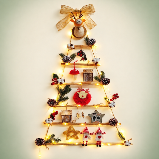 DIY Wooden Christmas Tree - Hanging Holiday Decor Kit for Small Spaces