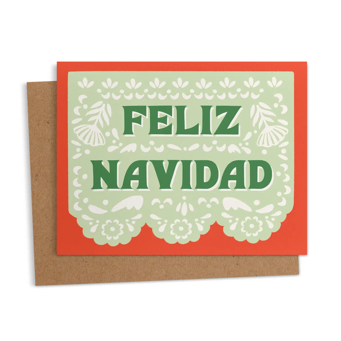 Feliz Navidad Papel Picado Holiday Card