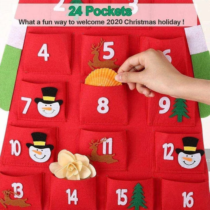 Advent Calendar Fabric Christmas Hanging Pendant Santa Claus Felt Ornaments DIY Advent Calendars Christma Decoration Christmas - DiyCraftsProject