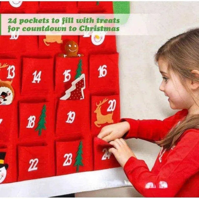 Advent Calendar Fabric Christmas Hanging Pendant Santa Claus Felt Ornaments DIY Advent Calendars Christma Decoration Christmas - DiyCraftsProject