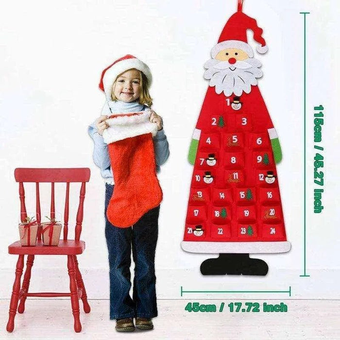 Advent Calendar Fabric Christmas Hanging Pendant Santa Claus Felt Ornaments DIY Advent Calendars Christma Decoration Christmas - DiyCraftsProject