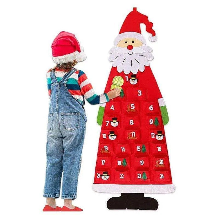 Advent Calendar Fabric Christmas Hanging Pendant Santa Claus Felt Ornaments DIY Advent Calendars Christma Decoration Christmas - DiyCraftsProject