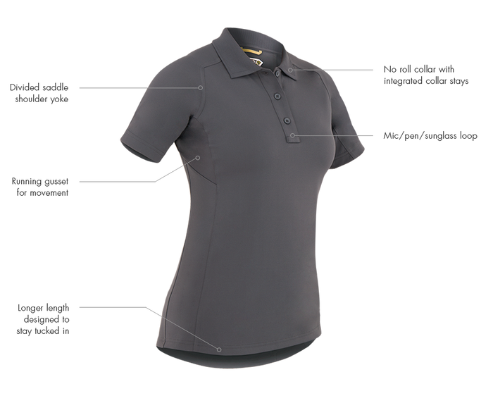 First Tactical Women's Performance Short Sleeve Polo - red-diamond-uniform-police-supply