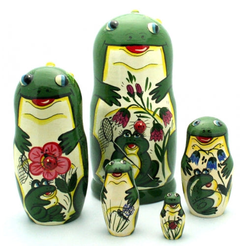 Frog with Ladybug Nesting Doll