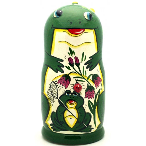 Frog with Ladybug Nesting Doll