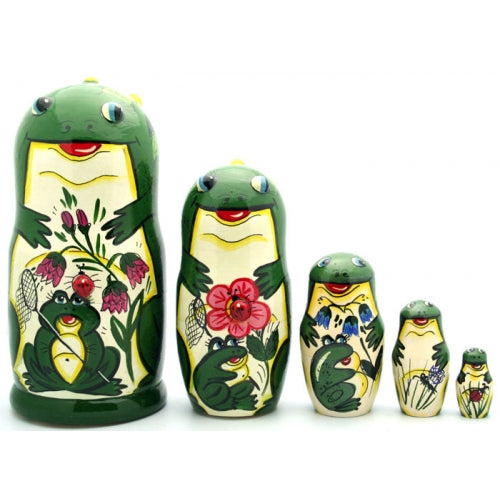 Frog with Ladybug Nesting Doll