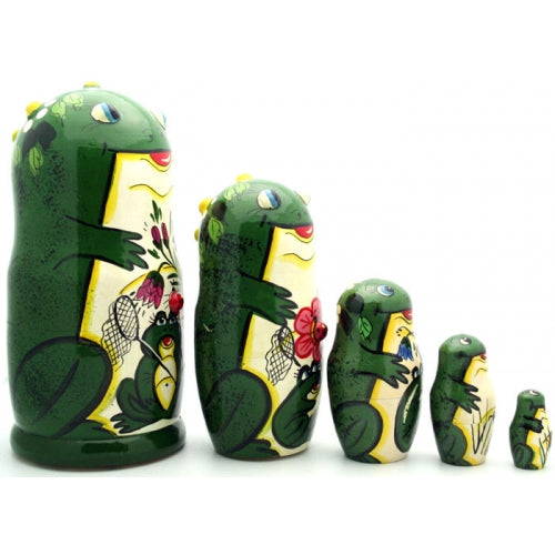 Frog with Ladybug Nesting Doll