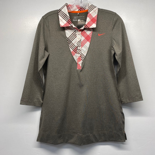 Nike Golf Size M Women's Gray-Multi Solid 3/4 Sleeve Activewear Top
