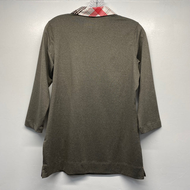 Nike Golf Size M Women's Gray-Multi Solid 3/4 Sleeve Activewear Top