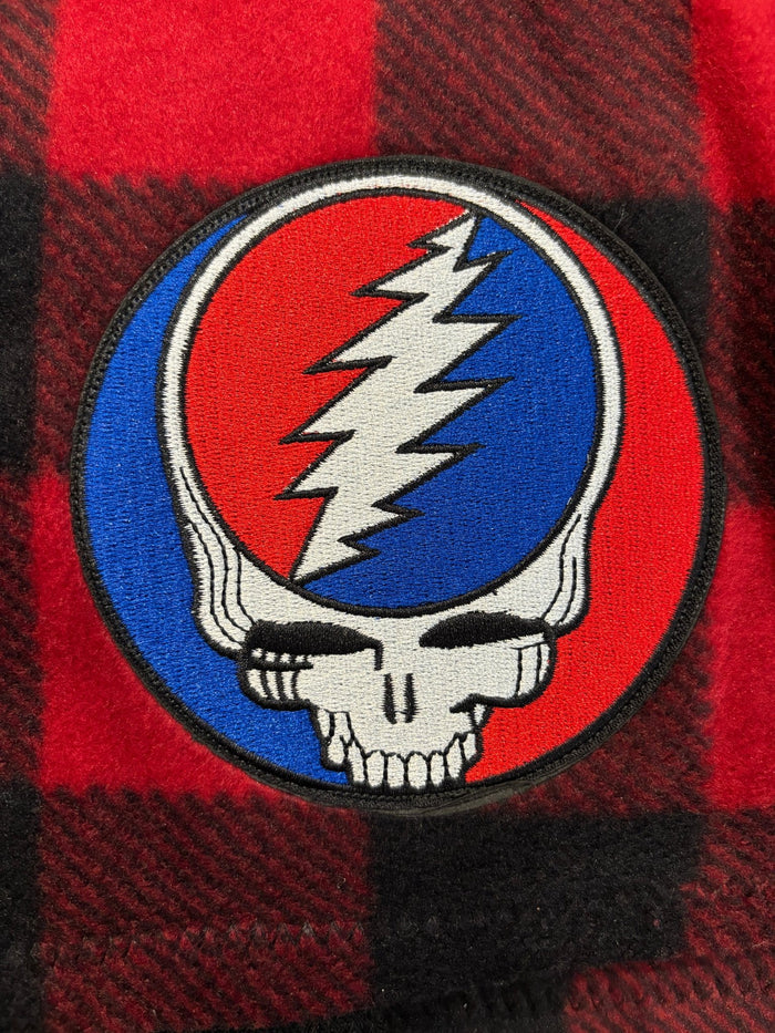 Grateful Dead Buffalo Plaid Fleece Dog Coat